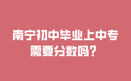 南寧初中畢業上中專需要分數嗎？
